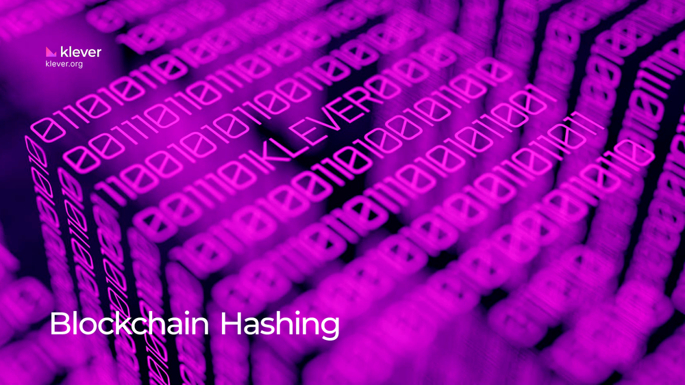 <p> <img src="blockchain-hashing.jpg" alt="The image focuses on "Blockchain Hashing," featuring a vibrant background of pink binary code with the word "KLEVER" embedded within. The text "Blockchain Hashing" is prominently displayed at the bottom. The "klever" logo and URL "klever.org" are in the top left corner, emphasizing the technical theme of blockchain hashing."> blockchain, blockchain hashing, hashing, technology, innovation </p>