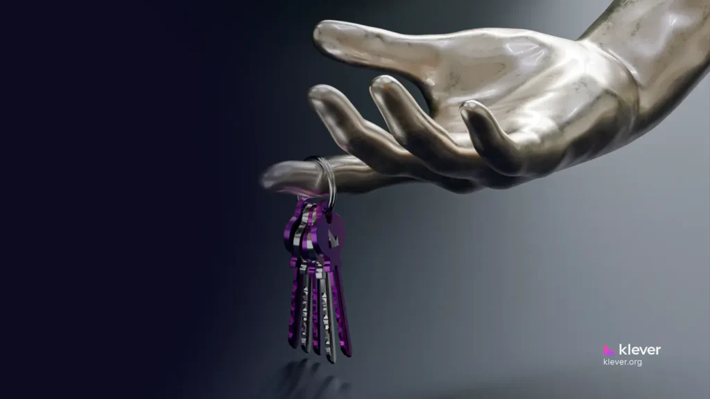 the image shows a hand holding keys, reppresenting security to your own keys - blockchain security