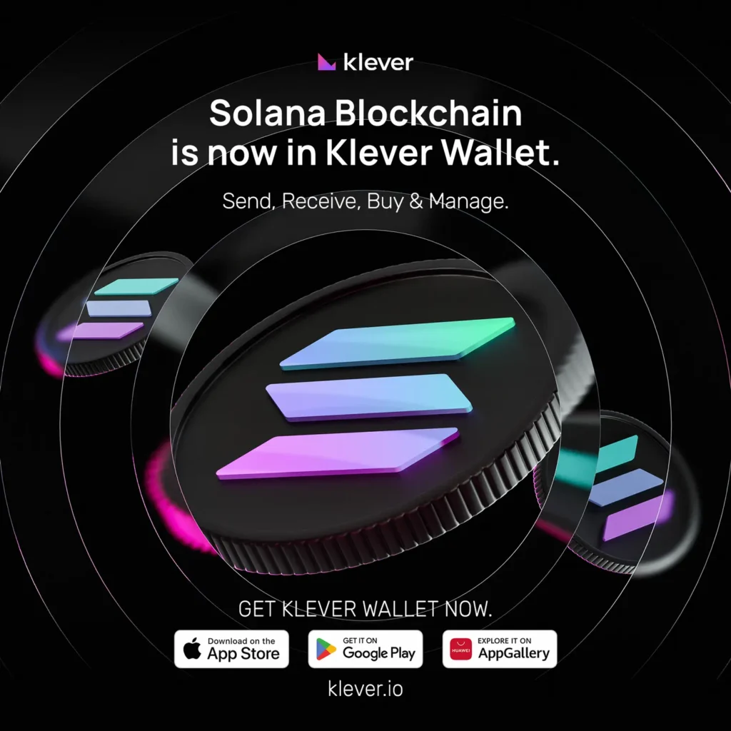 solana blockchain is available in klever wallet